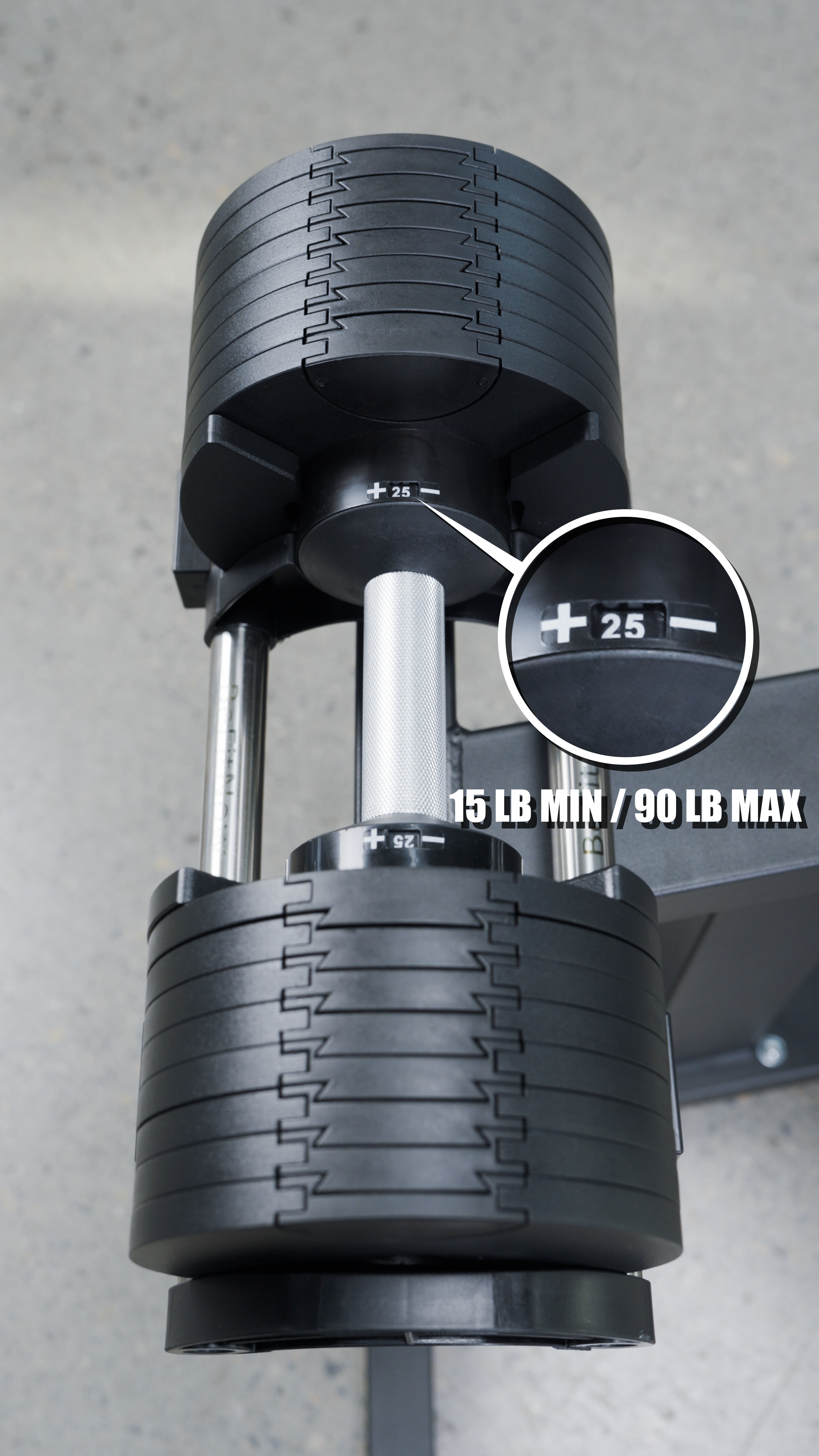 90lbs Adjustable Cast Iron Dumbbell Pair