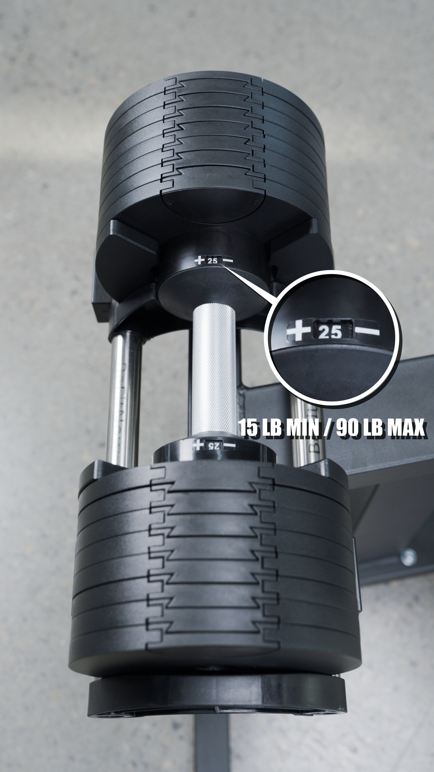 90lbs Adjustable Cast Iron Dumbbell Pair