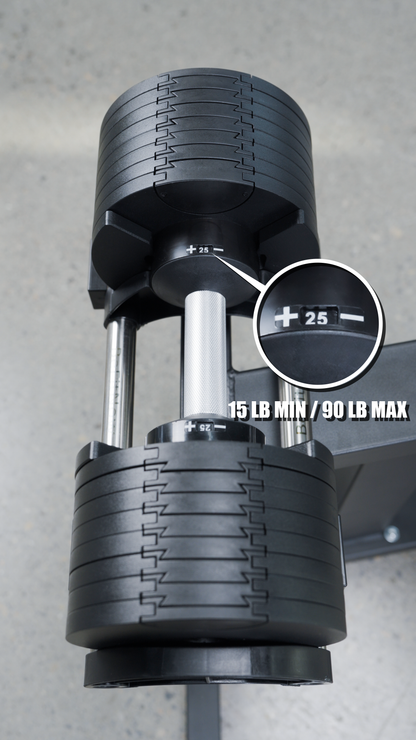 90lbs Adjustable Cast Iron Dumbbell Pair