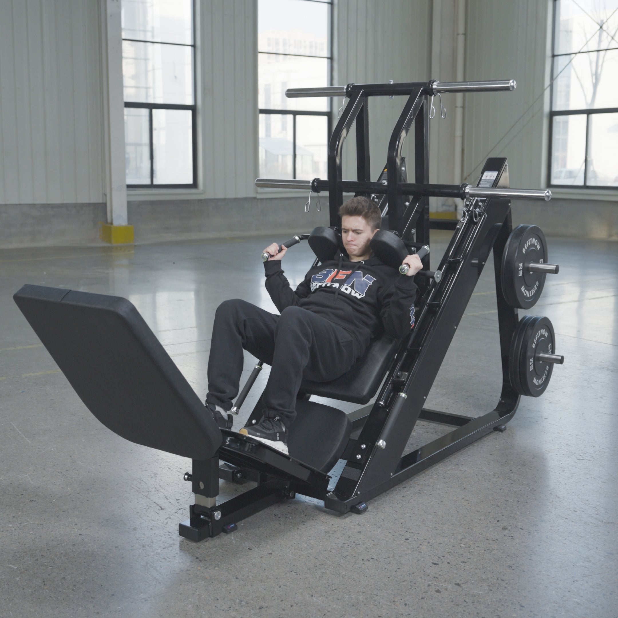 Hack Leg Angled Leg Press and Hack Squat Machine - Ultimate Leg Workout